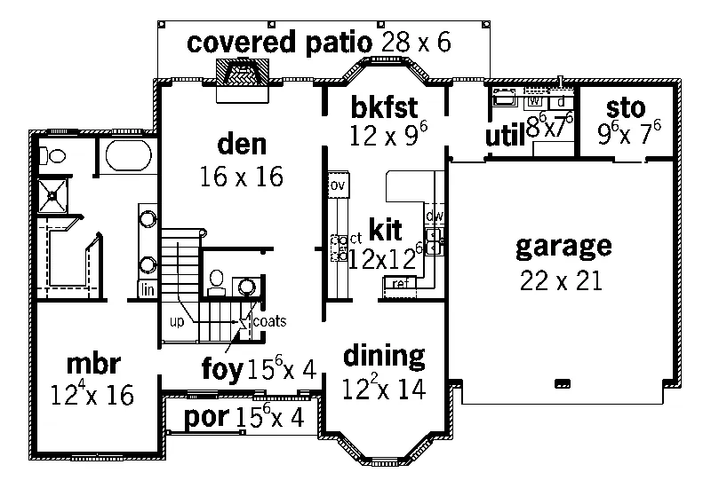 Georgian House Plan First Floor - Alessandro Georgian Home 092D-0191 - Search House Plans and More