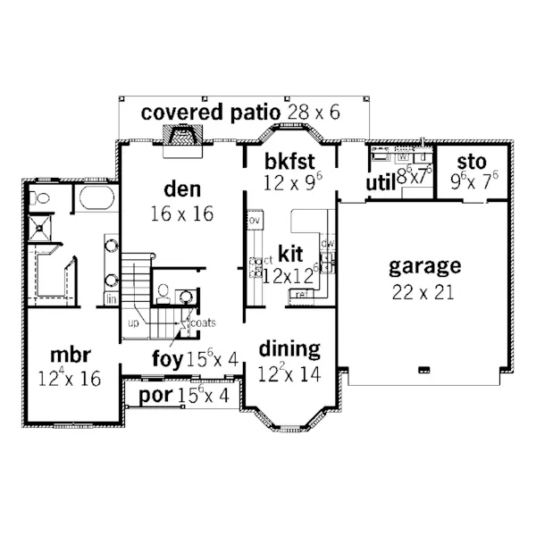 Georgian House Plan First Floor - Alessandro Georgian Home 092D-0191 - Search House Plans and More