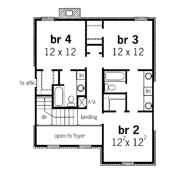 Georgian House Plan Second Floor - Alessandro Georgian Home 092D-0191 - Search House Plans and More