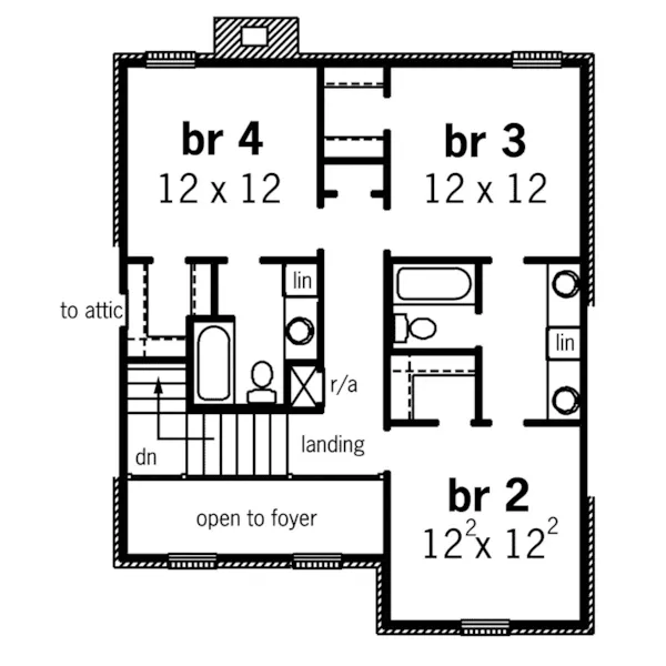 Georgian House Plan Second Floor - Sorrel Georgian Home 092D-0192 - Shop House Plans and More