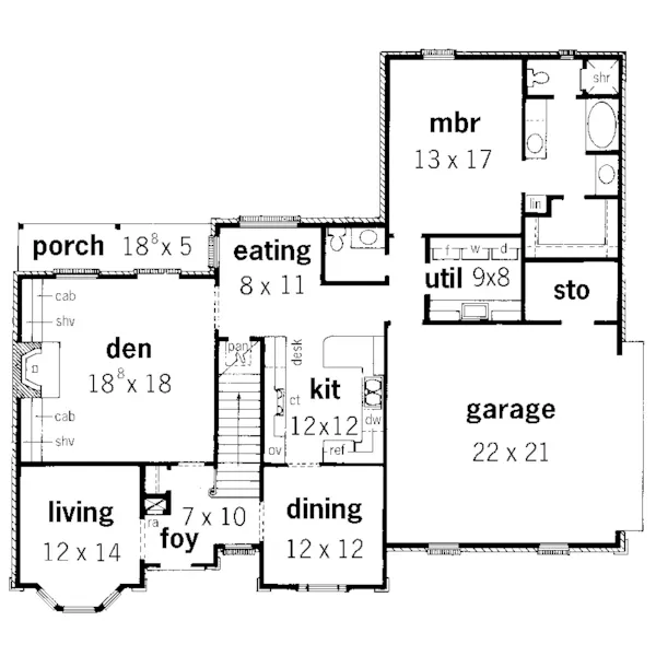 European House Plan First Floor - La Chateau Country French Home 092D-0199 - Shop House Plans and More