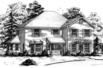 Georgian House Plan Front of Home - Copenhagen Creek Country Home 092D-0202 - Search House Plans and More