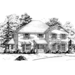 Georgian House Plan Front of Home - Copenhagen Creek Country Home 092D-0202 - Search House Plans and More