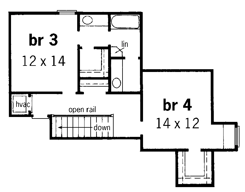 Georgian House Plan Second Floor - Chloe Place Ranch Home 092D-0207 - Search House Plans and More