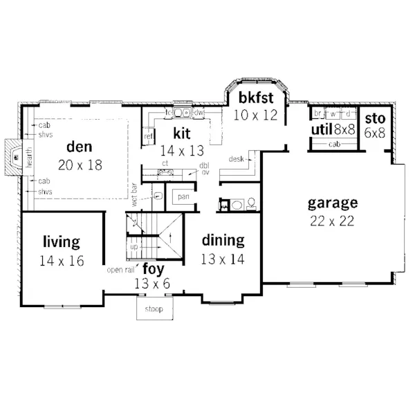 European House Plan First Floor - Runningridge European Home 092D-0219 - Shop House Plans and More