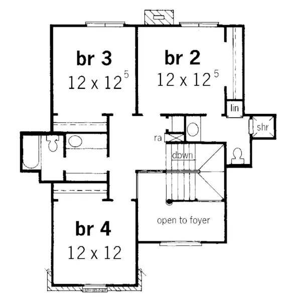 Georgian House Plan Second Floor - Glenfield Terrace European Home 092D-0222 - Search House Plans and More