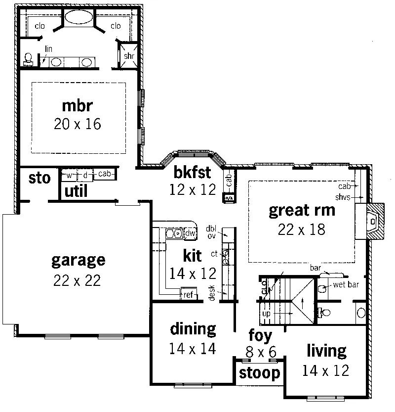 European House Plan First Floor - Plandome Heights European Home 092D-0225 - Shop House Plans and More
