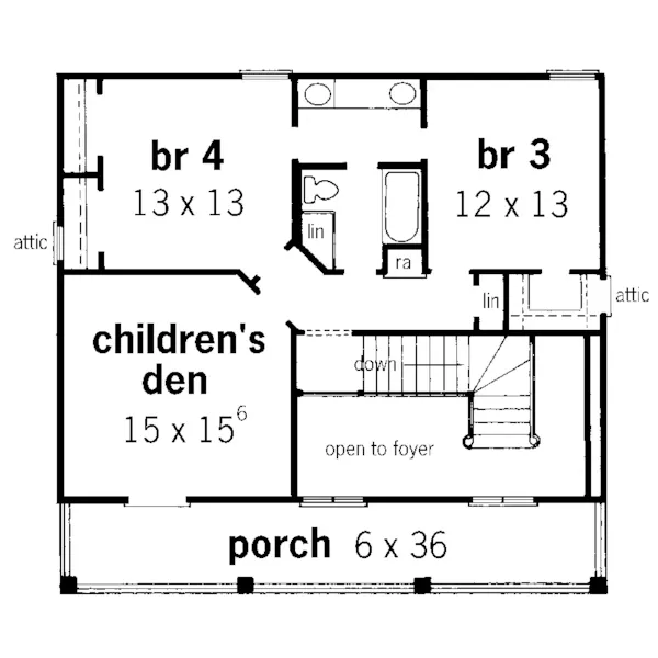 European House Plan Second Floor - Melanie Valley Southern Home 092D-0228 - Shop House Plans and More