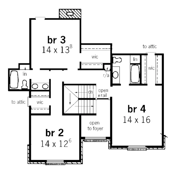 Georgian House Plan Second Floor - Yellowgrass Georgian Style Home 092D-0230 - Shop House Plans and More