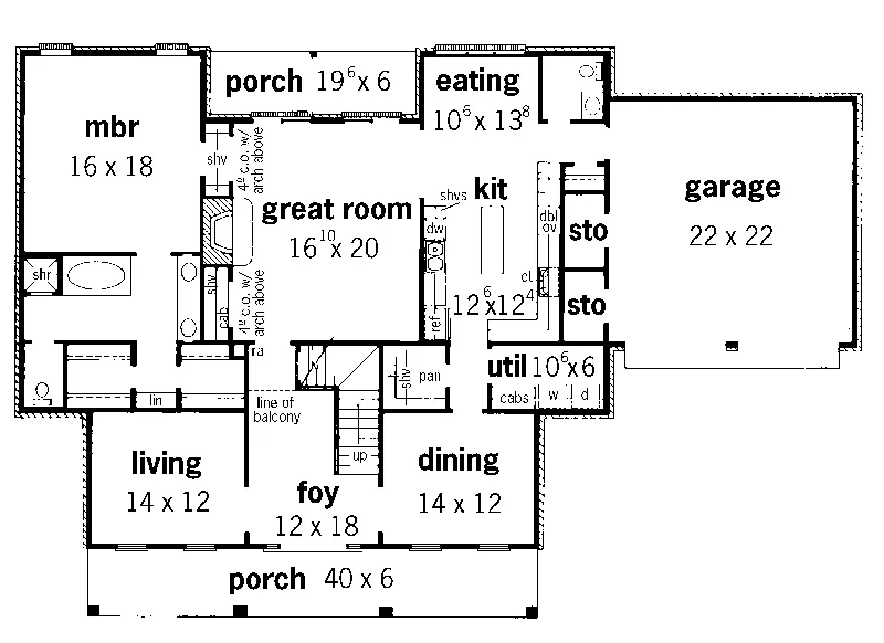 Georgian House Plan First Floor - Watsonia Georgian Style Home 092D-0232 - Shop House Plans and More