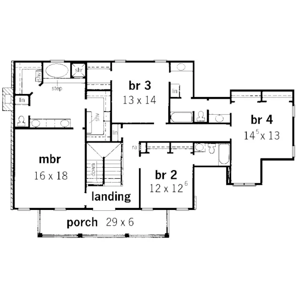 European House Plan Second Floor - Melbourne Southern Home 092D-0236 - Shop House Plans and More