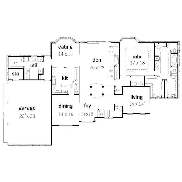 European House Plan First Floor - Anton European Home 092D-0238 - Search House Plans and More