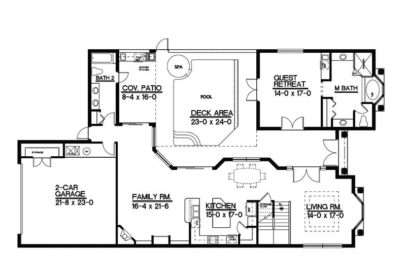 Spanish House Plan First Floor - Glenway Mediterranean Home 093D-0002 - Search House Plans and More