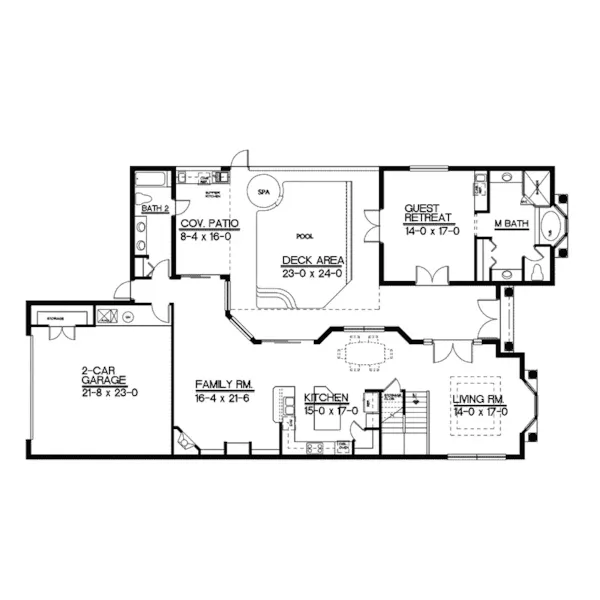 Sunbelt House Plan First Floor - Glenway Mediterranean Home 093D-0002 - Search House Plans and More