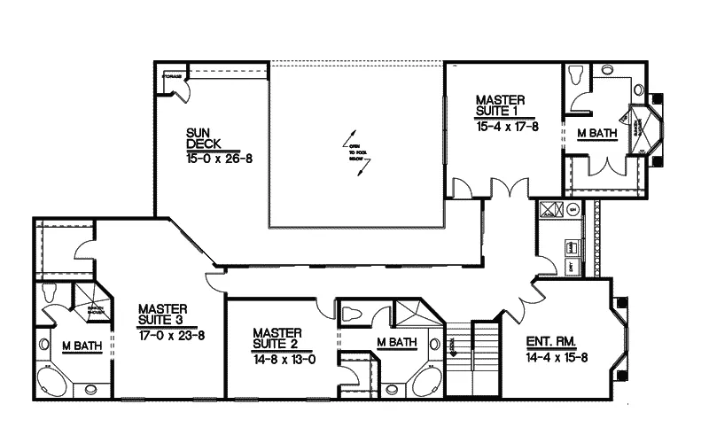 Mediterranean House Plan Second Floor - Glenway Mediterranean Home 093D-0002 - Search House Plans and More