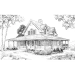 Old-Fashioned Farmhouse Style Two-Story With Wrap-Around Covered Porch