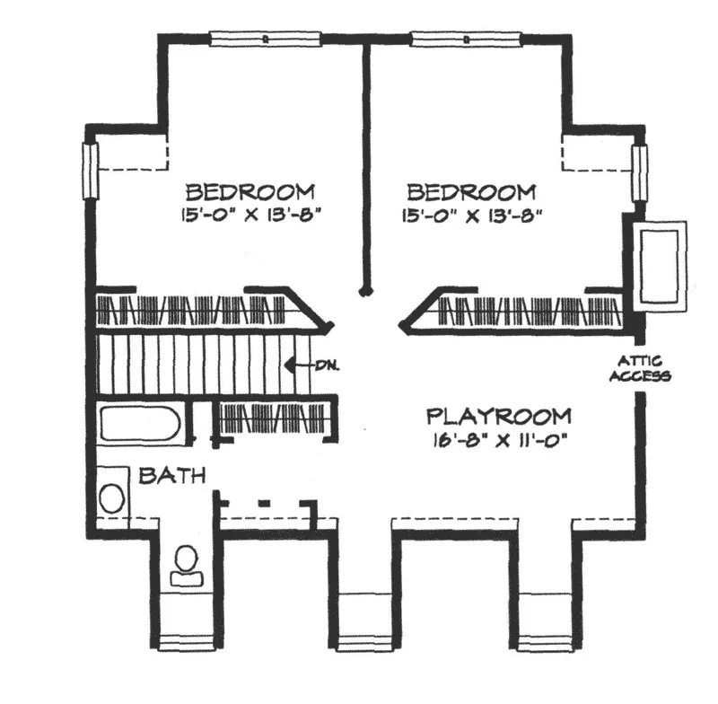 Country House Plan Second Floor - Dover Point Open Rustic Home 095D-0008 - Search House Plans and More