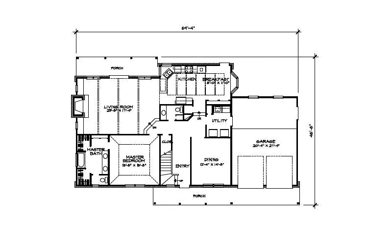 Acadian House Plan First Floor - Chapman Hills Acadian Style Home 095D-0013 - Search House Plans and More