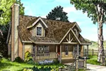 Rustic Cabin Style Home Has Eye-Catching Dormers And Gabled Front Entry