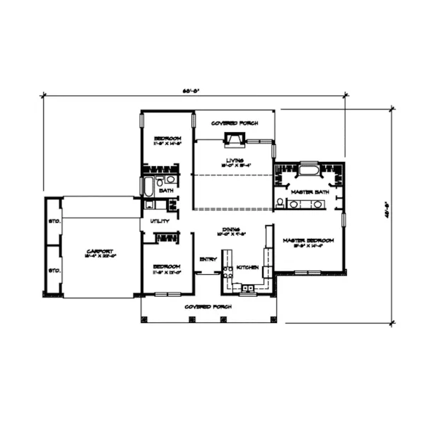 Country House Plan First Floor - McKinnion Country Ranch Home 095D-0015 - Shop House Plans and More