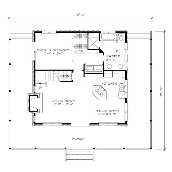 Craftsman House Plan First Floor - Faxon Farmhouse 095D-0016 - Search House Plans and More