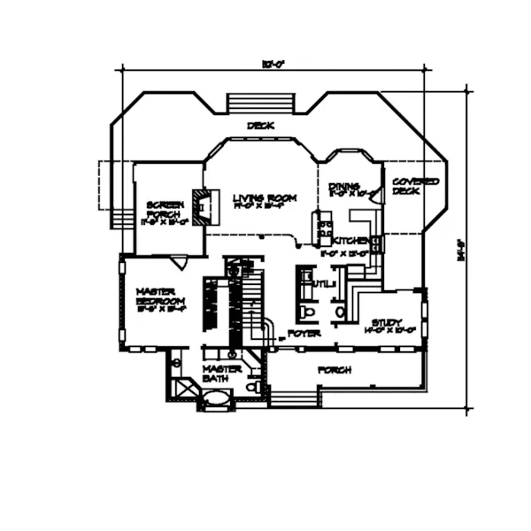 Country House Plan First Floor - Henry Vacation Waterfront Home 095D-0017 - Search House Plans and More