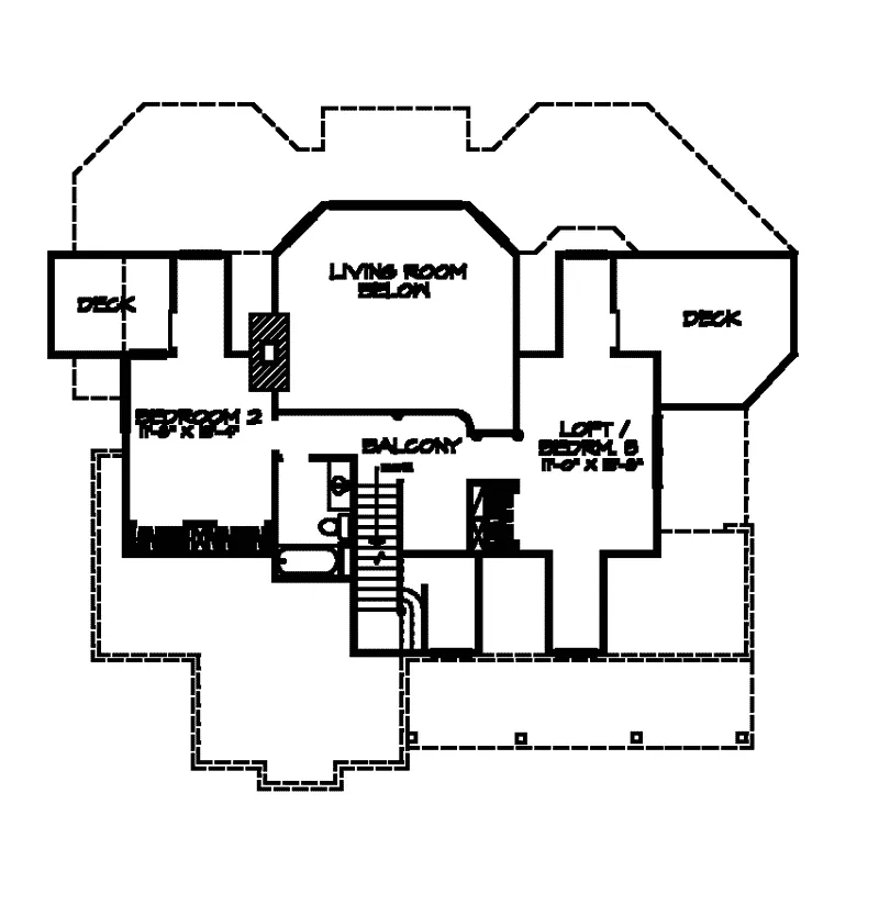 Traditional House Plan Second Floor - Henry Vacation Waterfront Home 095D-0017 - Search House Plans and More