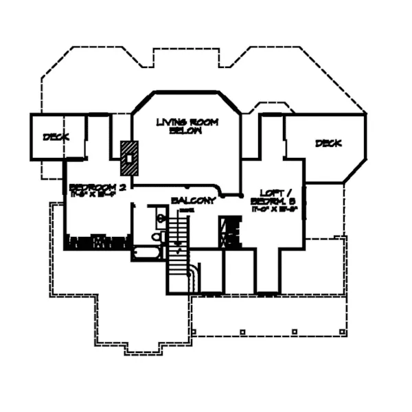 Country House Plan Second Floor - Henry Vacation Waterfront Home 095D-0017 - Search House Plans and More