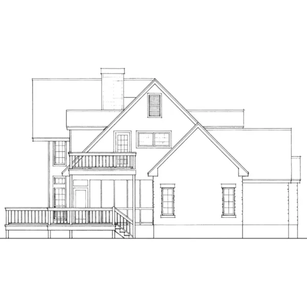 Country House Plan Left Elevation - Henry Vacation Waterfront Home 095D-0017 - Search House Plans and More