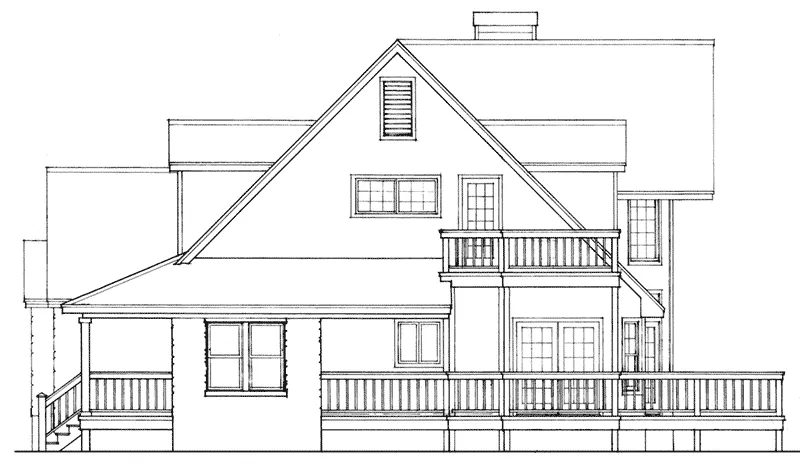 Traditional House Plan Right Elevation - Henry Vacation Waterfront Home 095D-0017 - Search House Plans and More