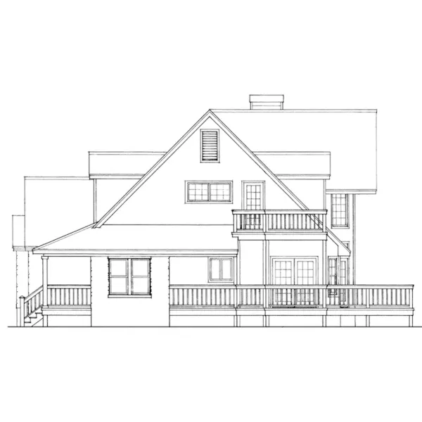 Country House Plan Right Elevation - Henry Vacation Waterfront Home 095D-0017 - Search House Plans and More