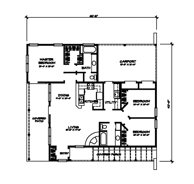 Spanish House Plan First Floor - Roellen Santa Fe Ranch Home 095D-0023 - Shop House Plans and More