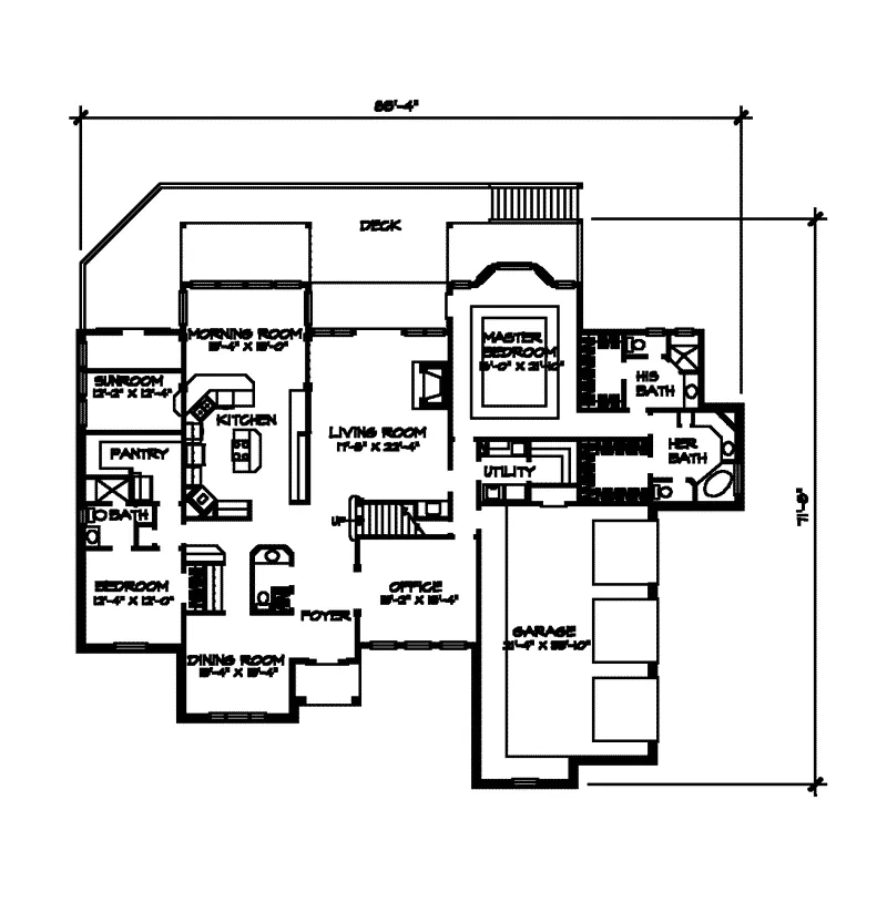 Southern House Plan First Floor - Chablis Country Style Home 095D-0025 - Search House Plans and More