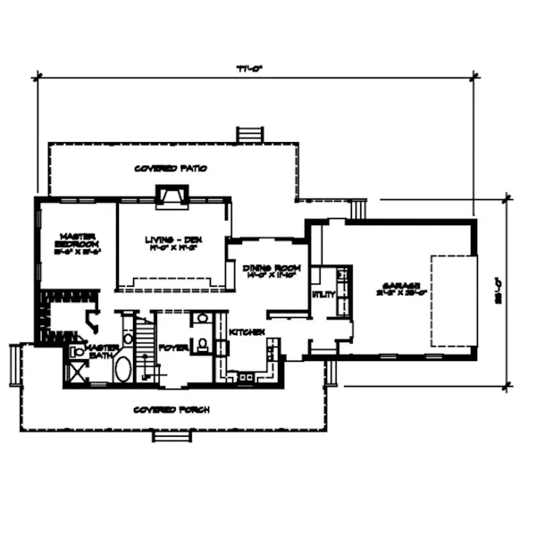 Acadian House Plan First Floor - Atwood Place Rustic Country Home 095D-0026 - Search House Plans and More