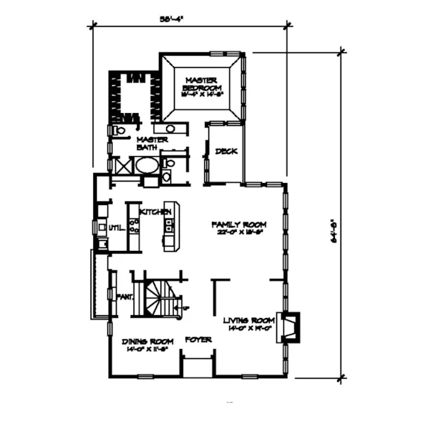 Colonial House Plan First Floor - Kingston Springs European Home 095D-0030 - Search House Plans and More