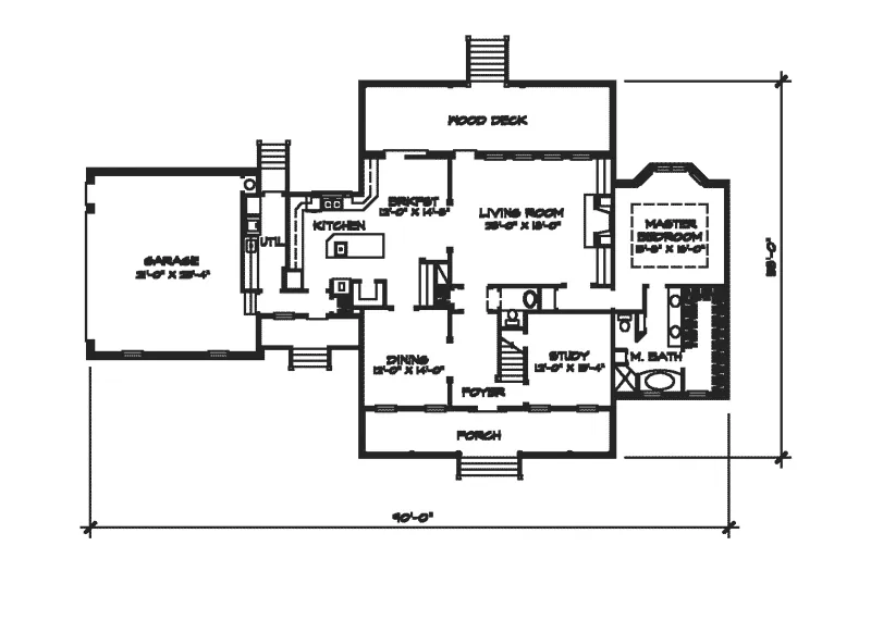 Colonial House Plan First Floor - Bethpage Point New England Home 095D-0033 - Search House Plans and More