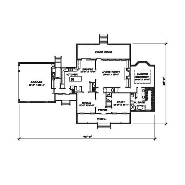 Cape Cod & New England House Plan First Floor - Bethpage Point New England Home 095D-0033 - Search House Plans and More