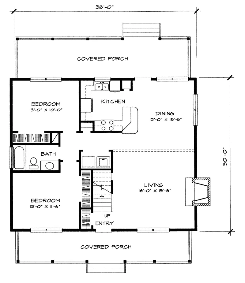 Vacation House Plan First Floor - Donnelly Rustic Home 095D-0034 - Search House Plans and More
