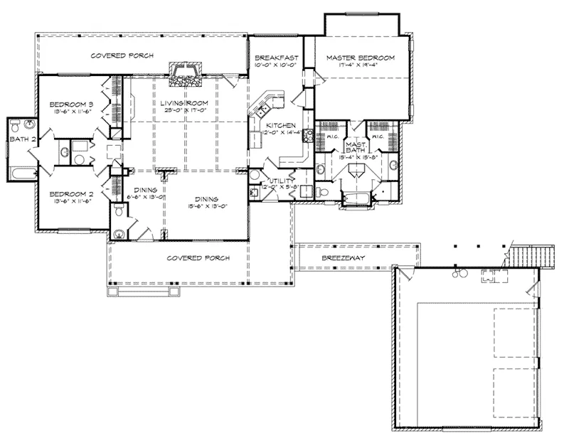 Tudor House Plan First Floor - Gilmore Crest Country Home 095D-0040 - Search House Plans and More