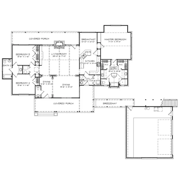 Traditional House Plan First Floor - Gilmore Crest Country Home 095D-0040 - Search House Plans and More