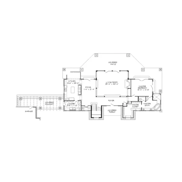 Southern Plantation House Plan First Floor - Westover Point Country Home 095D-0041 - Shop House Plans and More