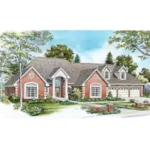 Early American House Plan Front of Home - Shipps Bend Traditional Home 095D-0043 - Shop House Plans and More