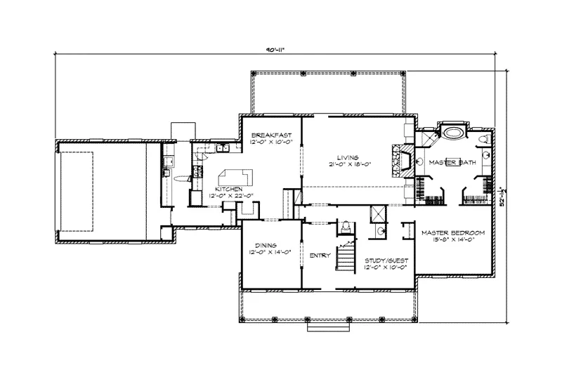Rustic House Plan First Floor - Williamson Plantation Home 095D-0045 - Shop House Plans and More
