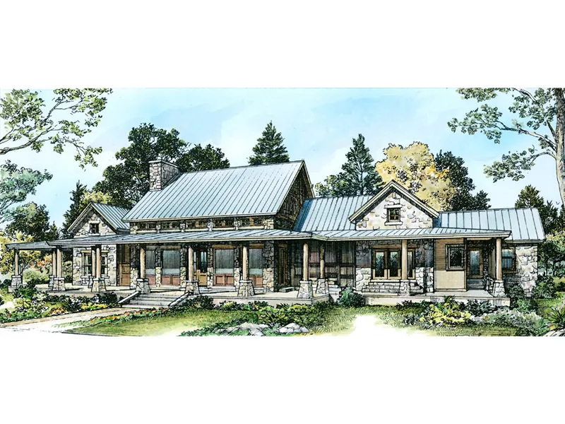 Rustic House Plan Color Image of House - Dickson Rustic Country Home 095D-0046 - Search House Plans and More