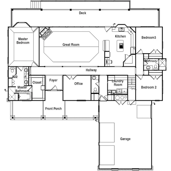 Country French House Plan First Floor - Coble Rustic Home 095D-0047 - Search House Plans and More