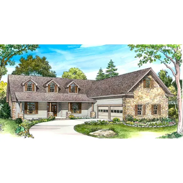 Country French House Plan Front of Home - Coble Rustic Home 095D-0047 - Search House Plans and More