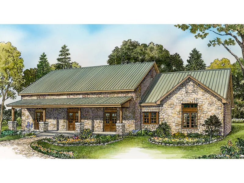 Cabin & Cottage House Plan Front of Home - Sugar Tree Rustic Ranch Home 095D-0049 - Shop House Plans and More