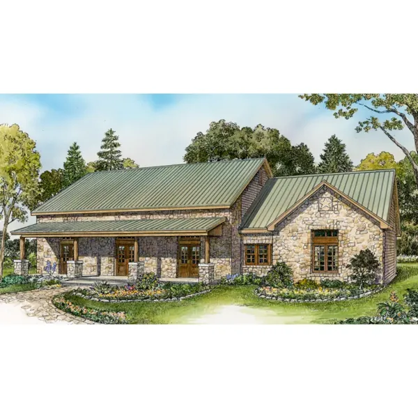 Country French House Plan Front of Home - Sugar Tree Rustic Ranch Home 095D-0049 - Shop House Plans and More