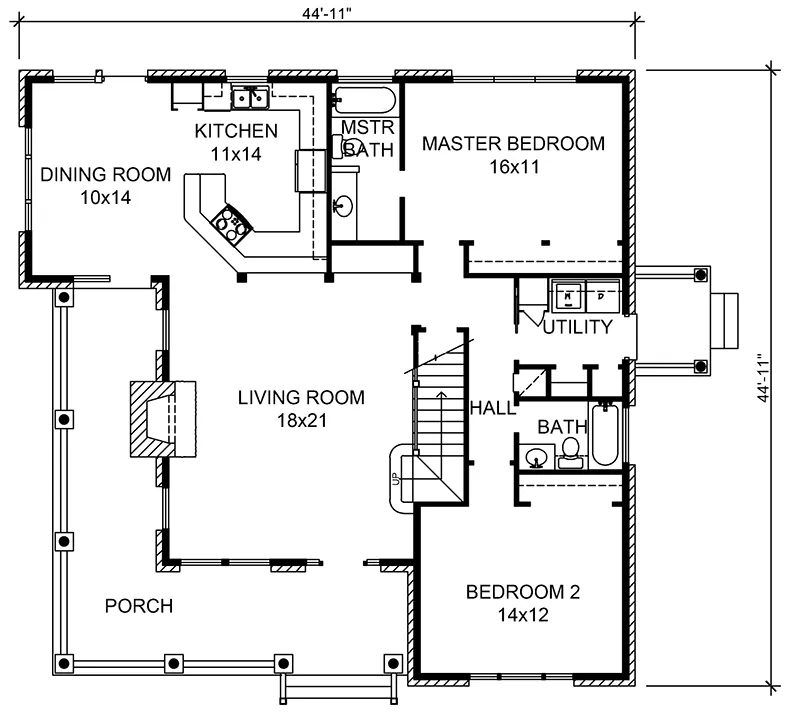 Rustic House Plan First Floor - Parsons Bend Rustic Cottage Home 095D-0050 - Shop House Plans and More
