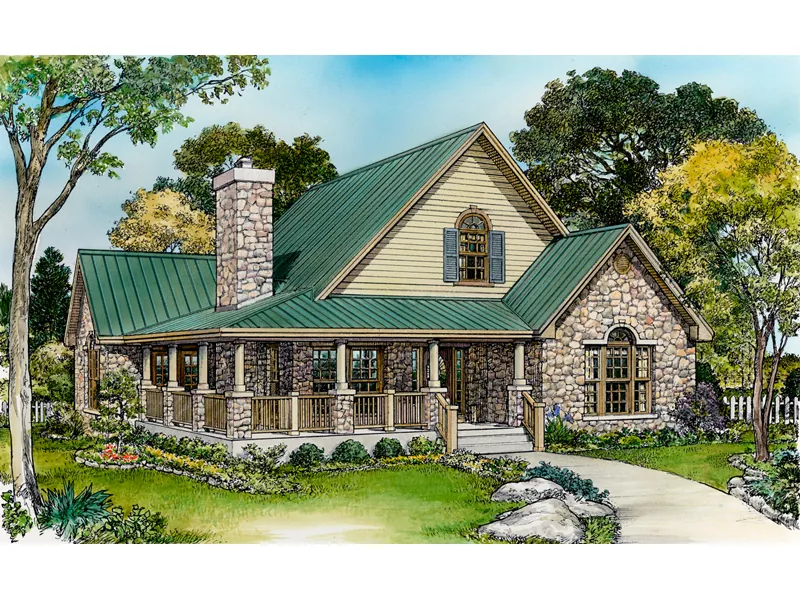 Rustic House Plan Front of Home - Parsons Bend Rustic Cottage Home 095D-0050 - Shop House Plans and More